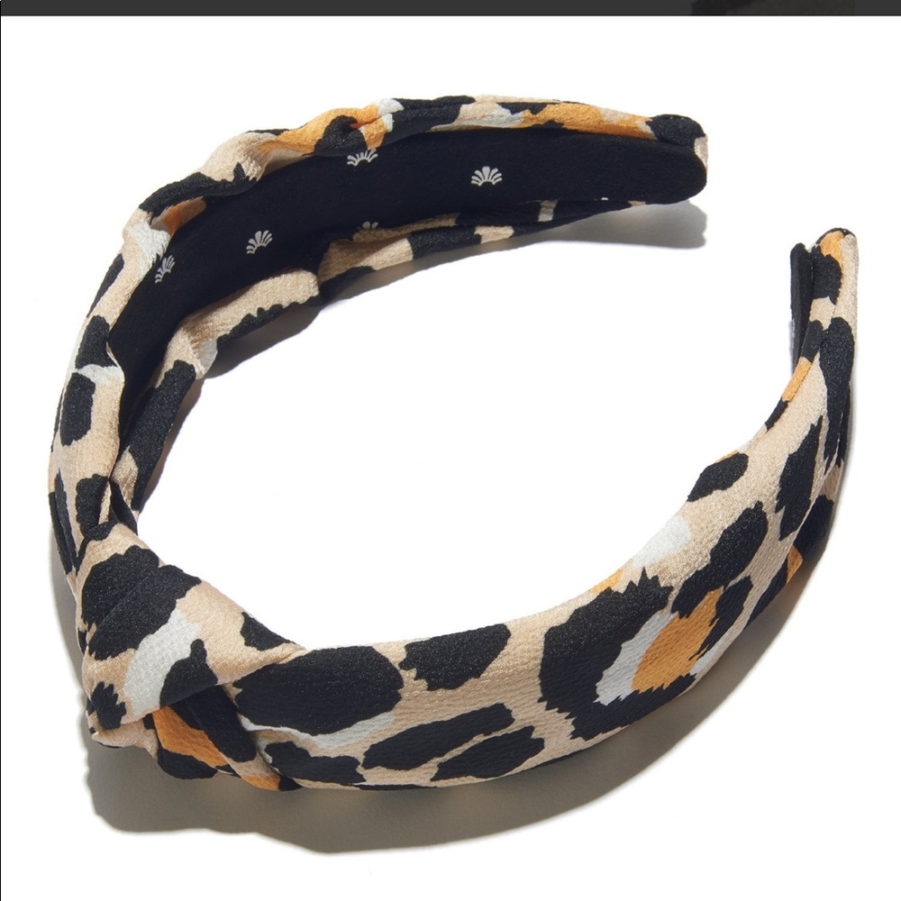 Lele Sadoughi SILK LEOPARD PRINT HEADBAND